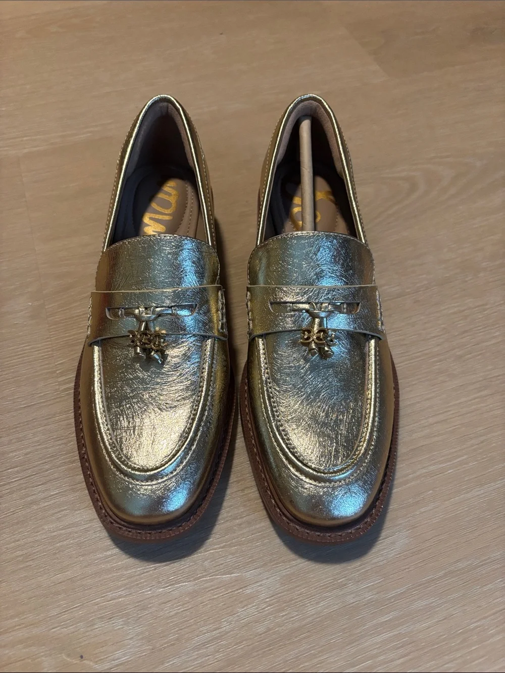 NWOB Sam Edelman Denise Metallic Gold Loafers size 5